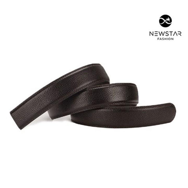 Dây thắt lưng nam da bò 3 lớp may viền, bản 3.5F, dành cho khóa tự động