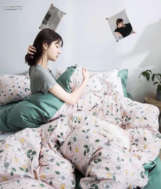 Bô chăn ga Cotton hoạt tính - Hoa hồng leo.