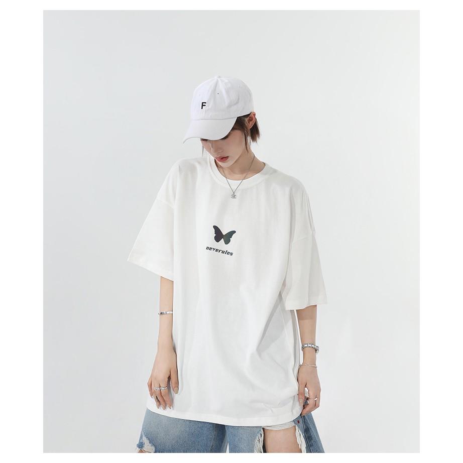 Áo thun phản quang tay lỡ CoolZ phông Unisex nam nữ Cotton oversize form rộng hình butterfly CZ050