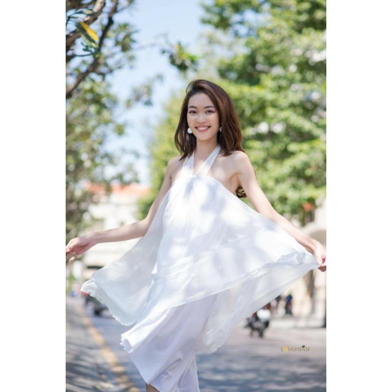 Đầm tơ mỏng , đầm yếm cột dây , đầm tơ cột nơ cổ , đầm orangza yếm