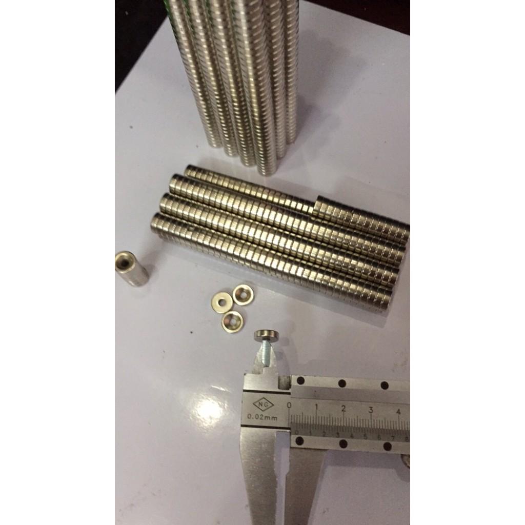 10 viên nam châm câu cá 10x3 lỗ 4mm