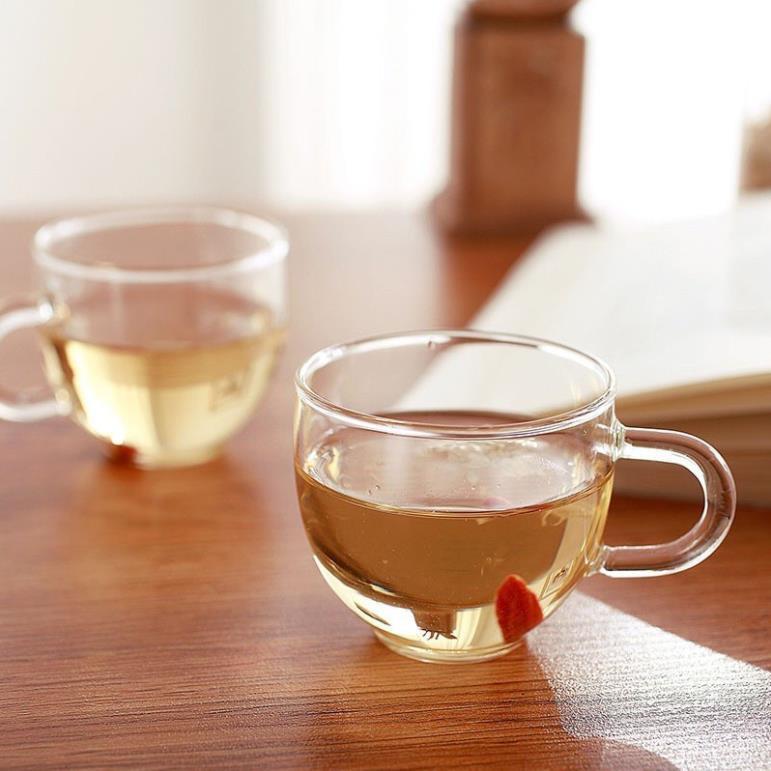 Chén trà thuỷ tinh có quai dung tích 80ml
