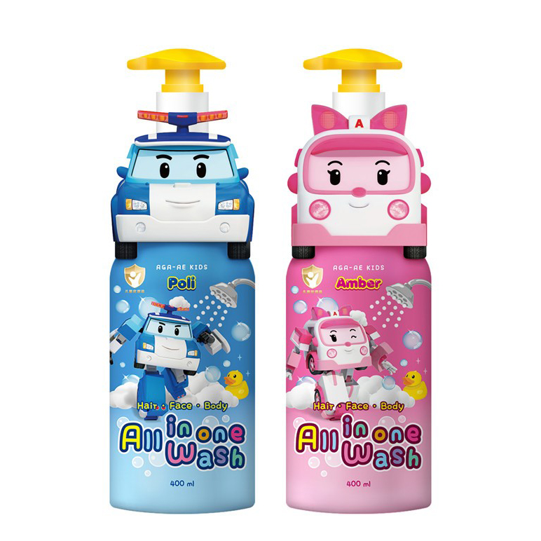 Sữa tắm gội tạo bọt trẻ em 3in1 Poli All In One Wash 400ml