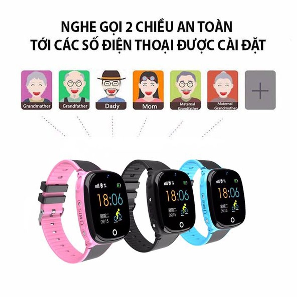 Đồng hồ định vị trẻ em GPS nghe gọi SmartKID HW11 cảm ứng tiếng việt, có camera, kháng nước cao cấp - Hàng nhập khẩu