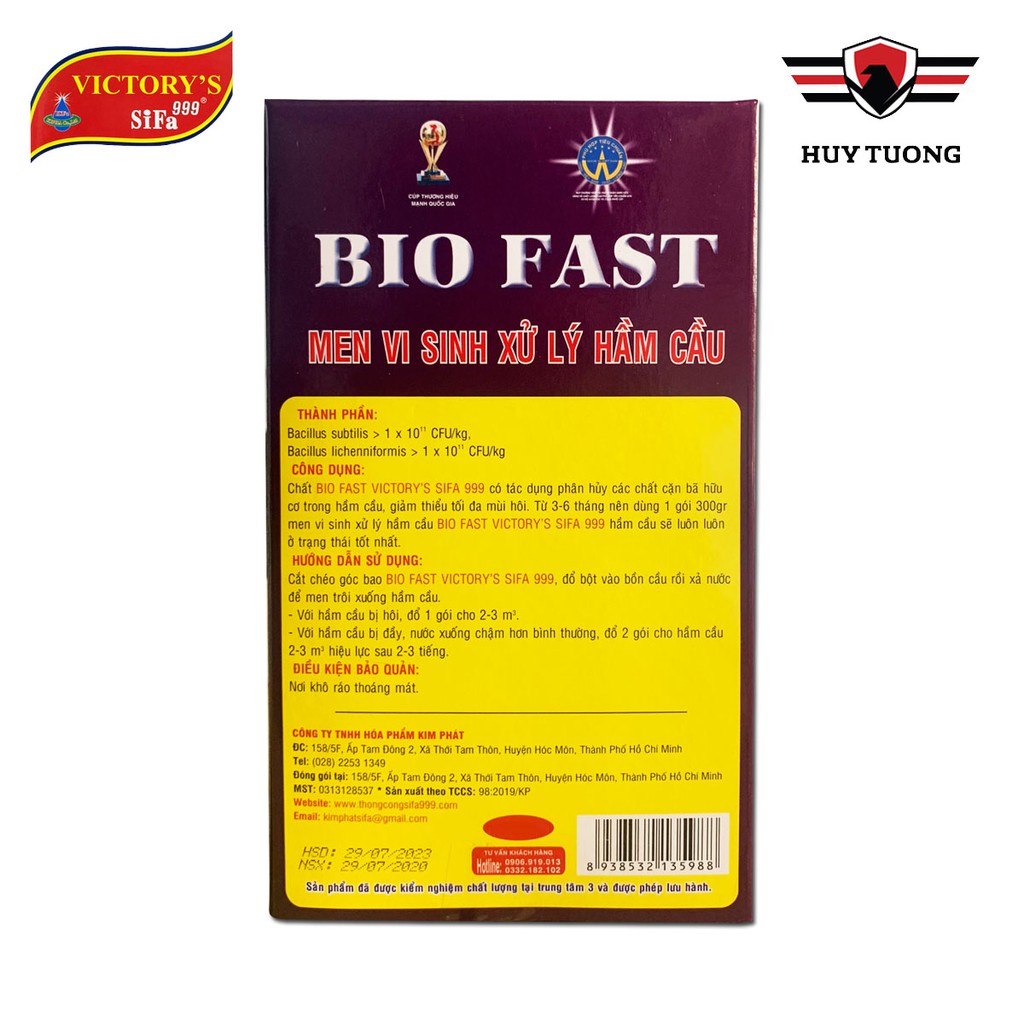 Bột Men Vi Sinh Xử Lý Hầm Cầu SiFa Bio Fast Chống Hôi và Đầy (300gr)