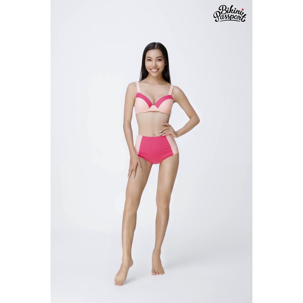 Bộ đồ bơi NỮ BIKINI PASSPORT kiểu Hai mảnh áo gọng phối màu - Hồng - BS417_PK
