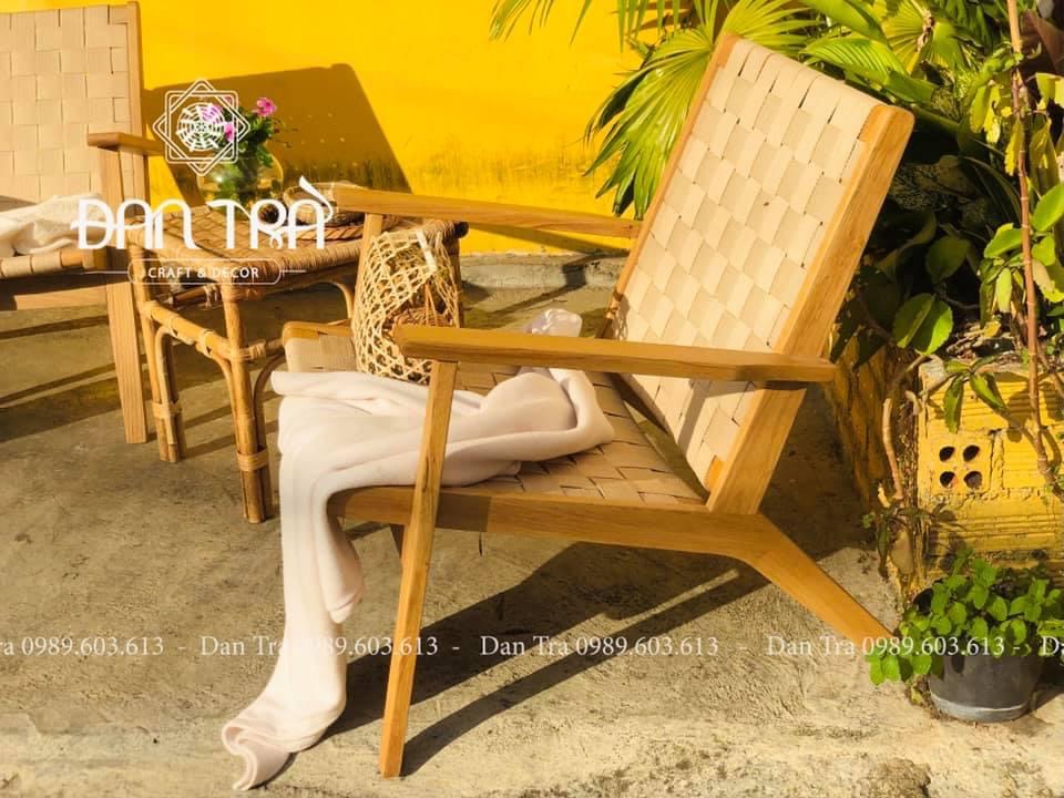Ghế Gỗ Sồi Cao Cấp Ngoài Trời -Ghế Gỗ Sồi Decor,Thư Giãn- Nội Thất Mây Tre Đan