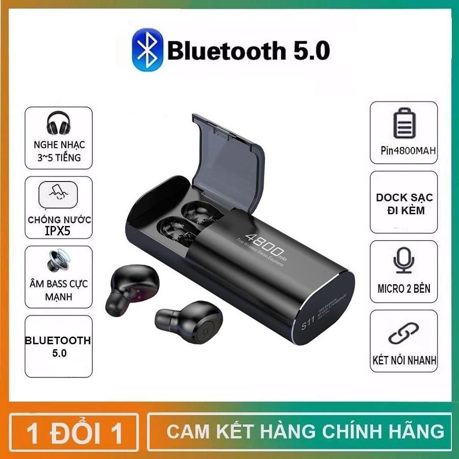 Tai nghe Bluetooth Không Dây Nhét Tai Kiêm Sạc Dự Phòng Amoi S11 TWS Nâng Cấp Hơn i7, i9, i12, F9, F9 Pro King.Shop.12