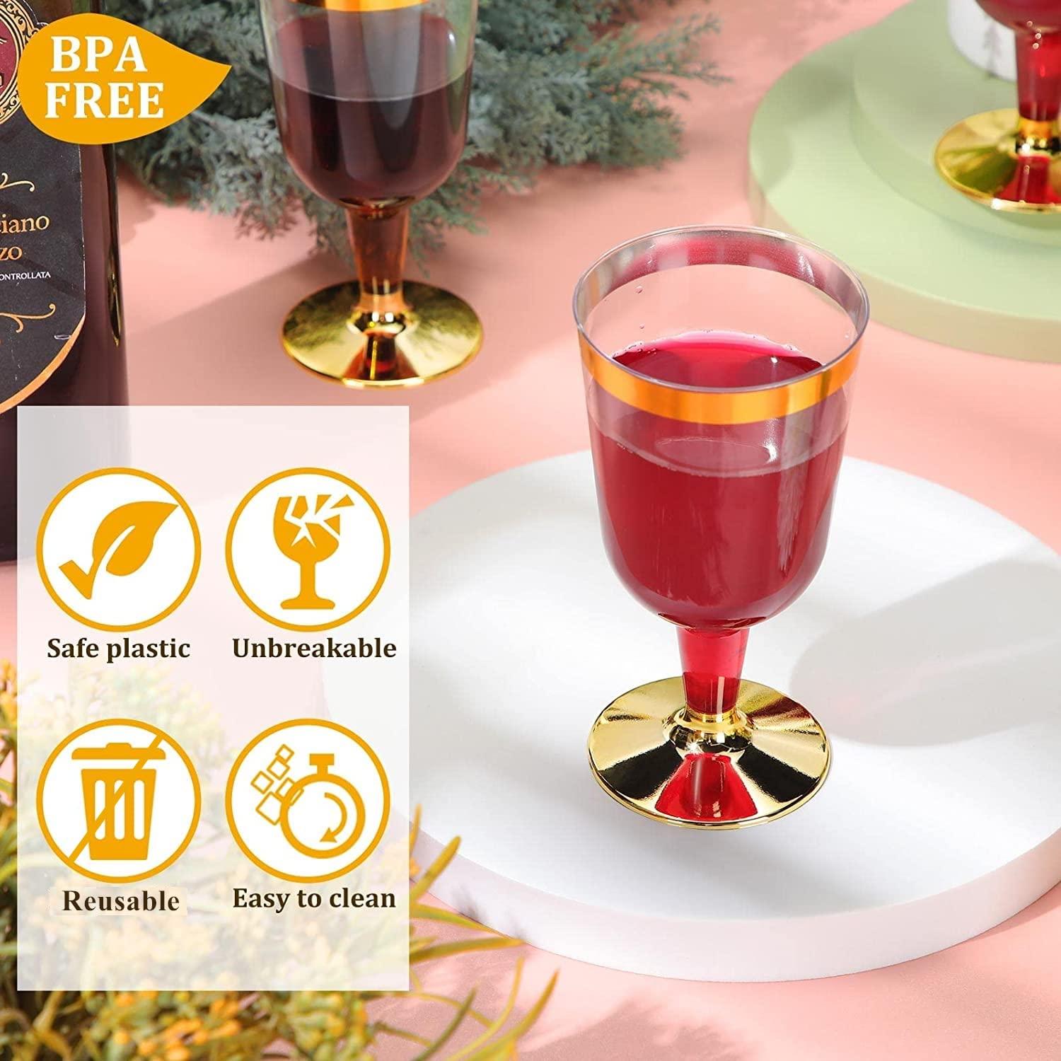 30 Miếng Nhựa Ly Rượu, 180 Ml Vàng Nếm Rượu Kính Có Thể Tái Sử Dụng Thân Đảng Ly Rượu Cho Đồ Uống Whiskey Champagne Bia Cocktail Martini