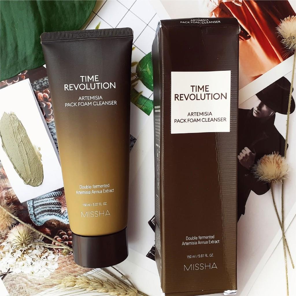 Sữa Rửa Mặt Tạo Bọt Kiêm Mặt Nạ Đất Sét Chiết Xuất Ngải Cứu Missha Time Revolution Artemisia Pack Foam Cleanser 150ml