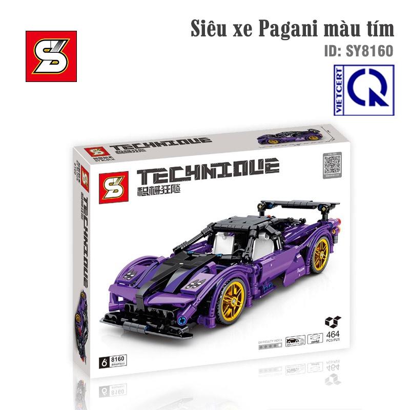 Đồ chơi lắp ráp Siêu xe Pagani màu tím - SY BLOCK SY8160 -464 chi tiết