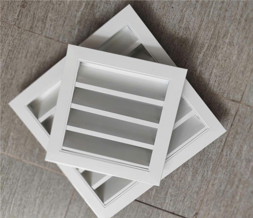 cửa gió louver nan Z 200x200 kèm lưới chắn côn trùng lắp thông gió tránh hắt mưa