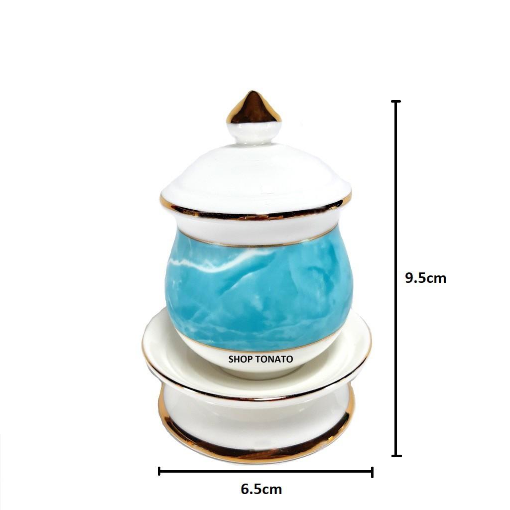 CHUNG NẮP 249 CAO CẤP XANH CAO 11.5CM,9.5CM