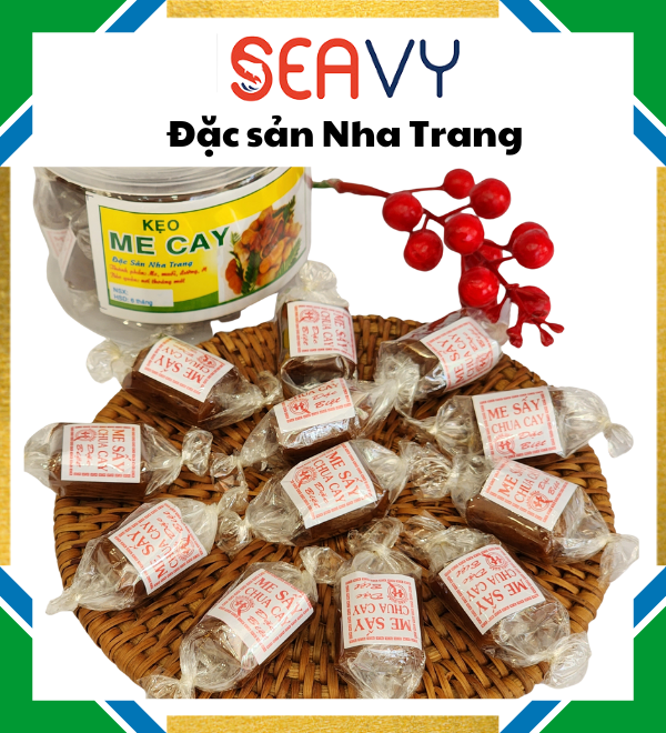 Đặc Sản Nha Trang -️ Kẹo Me Cay Sấy Khô, Chua Chua Cay Cay, Seavy Hộp 200 gram