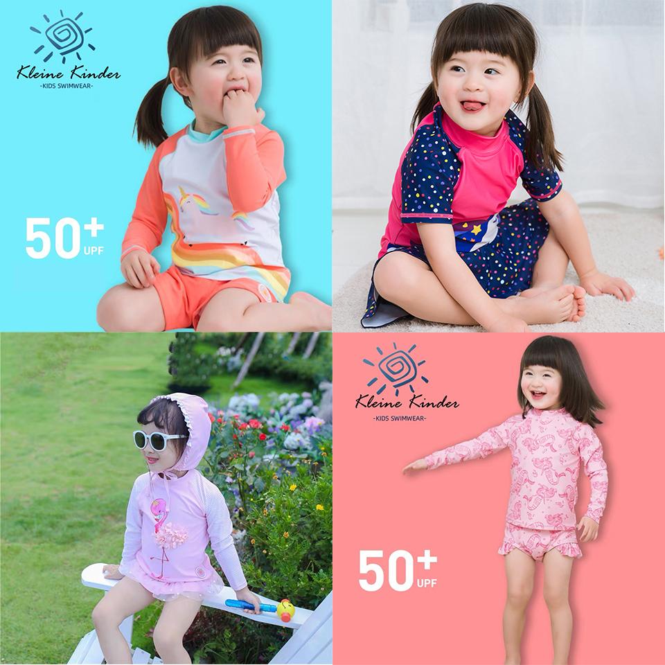 Đồ Bơi Trẻ Em Chống Tia UV Nàng Tiên Cá Kỳ Lân In Cô Gái Đồ Bơi 3 Mảnh Tay Dài Áo Tắm Cho Bé Gái Bơi Trẻ Em phù Hợp Với