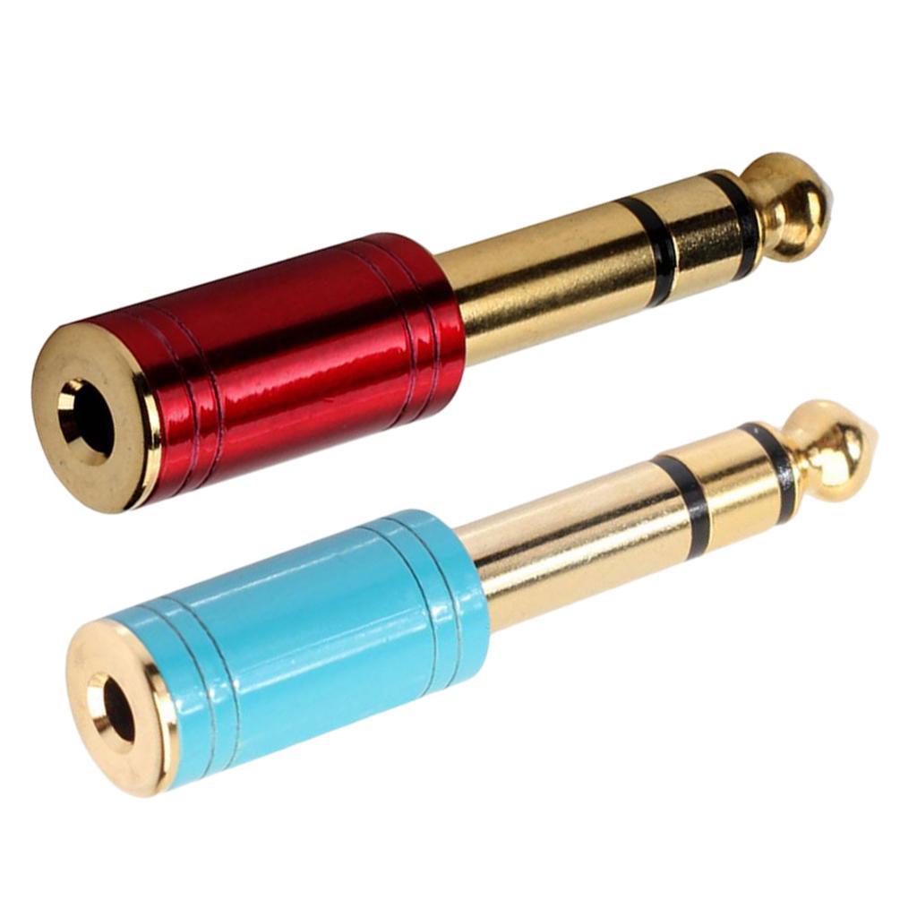 Metal 3.5mm Female to 6.5 Male Audio Stereo Headset Adapter Converter Red