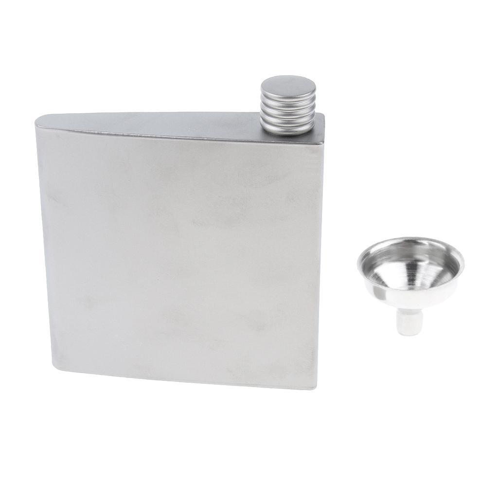 175ml Titanium Pocket Flask Hip Flask Alcohol Drink Flask with Funnel & Carrying Bag