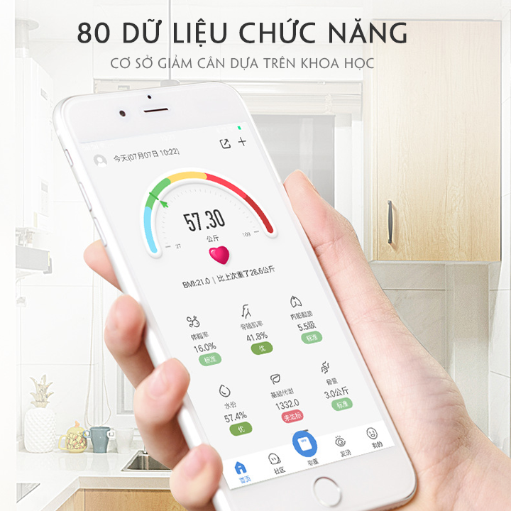 [ Sạc Pin 1 Năm 2 lần ] Cân Điện Tử Cân Sức Khỏe Gia Đình Chuẩn Xác Hiển Thị Nhiệt Độ Phòng