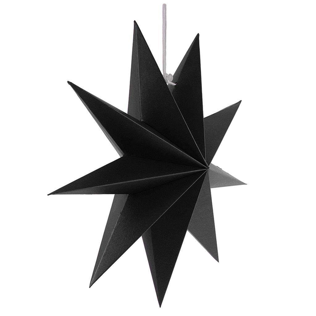 3D Giấy 9 Điểm Sao Cưới Năm Mới Nhà Vườn Treo Trang Trí Xám + Đen