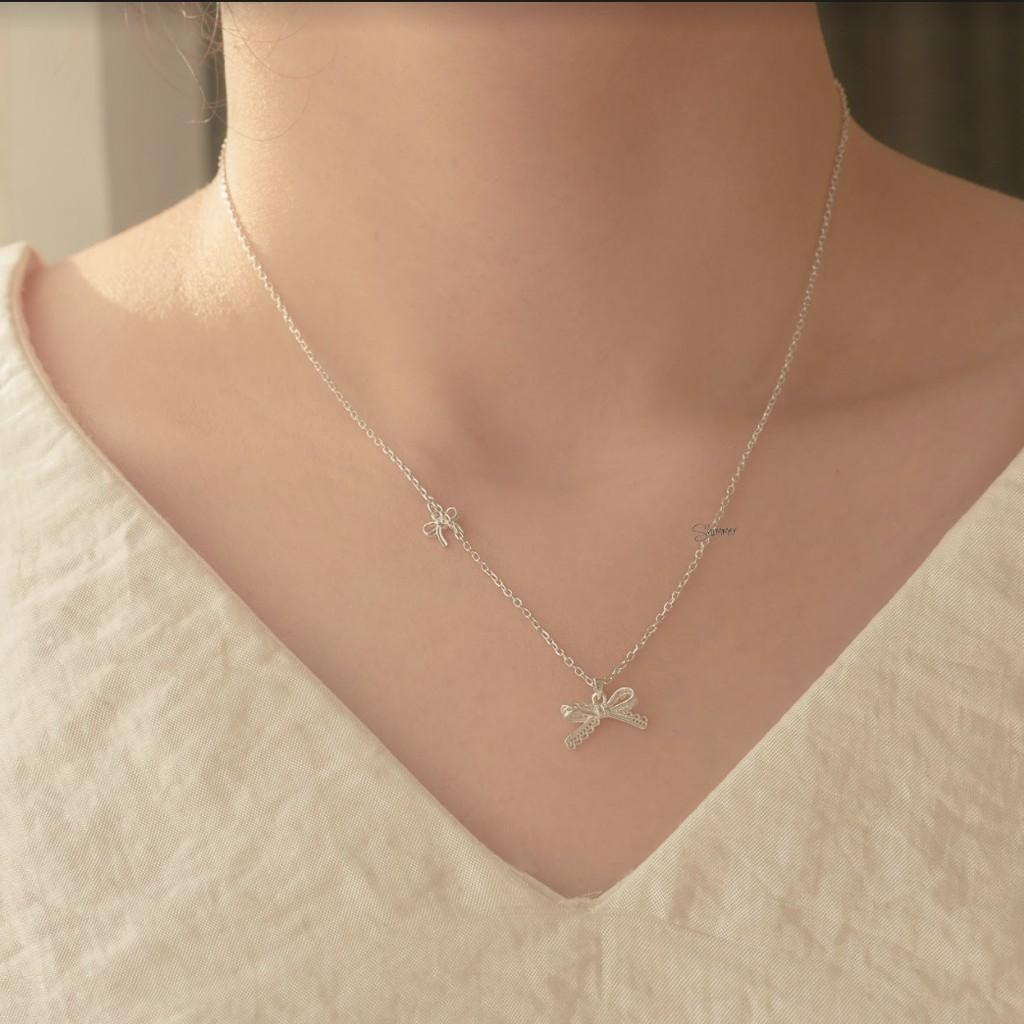Dây chuyền bạc 925 Bow 2 - Shimmer Silver