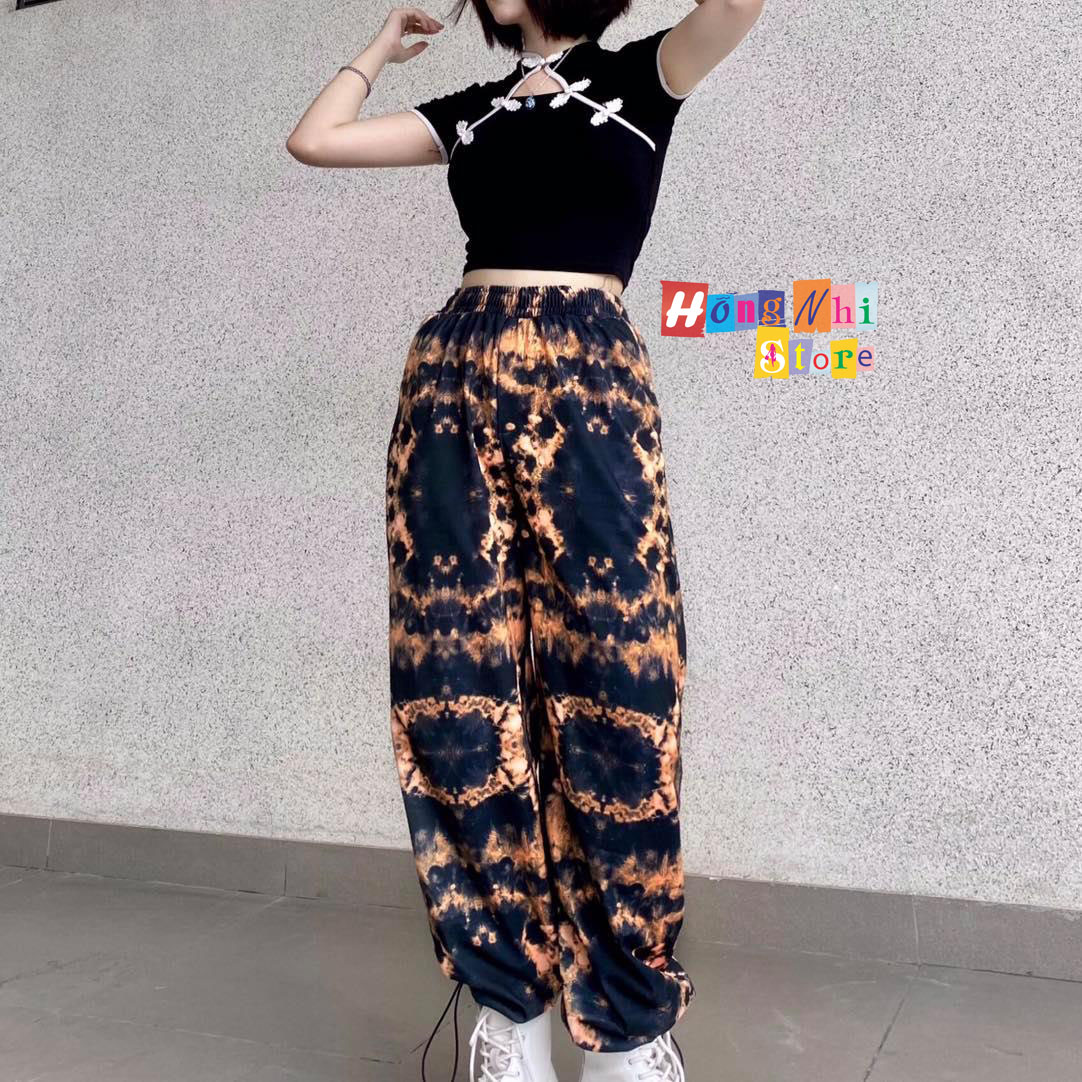 Quần Jogger Thun Loang Màu Dài Dây Rút Dáng Rộng - Quần Thun 3D Rút Dây Unisex - MM