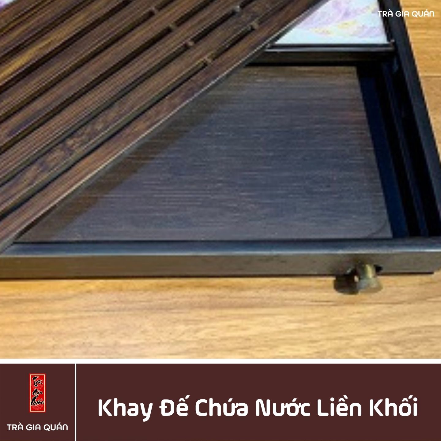 KT 41 Khay Trà Tre Cao Cấp Sơn Thuỷ Chữ Nhật Lớn Kích Thước 40*19*3.8