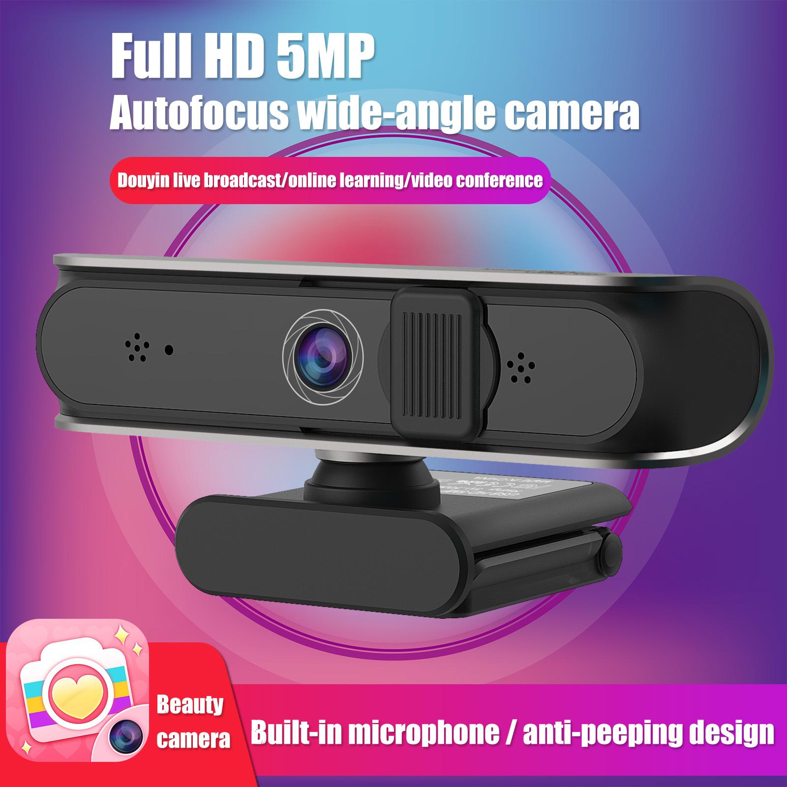 Webcam góc rộng Tự động lấy nét Full HD 5MP 