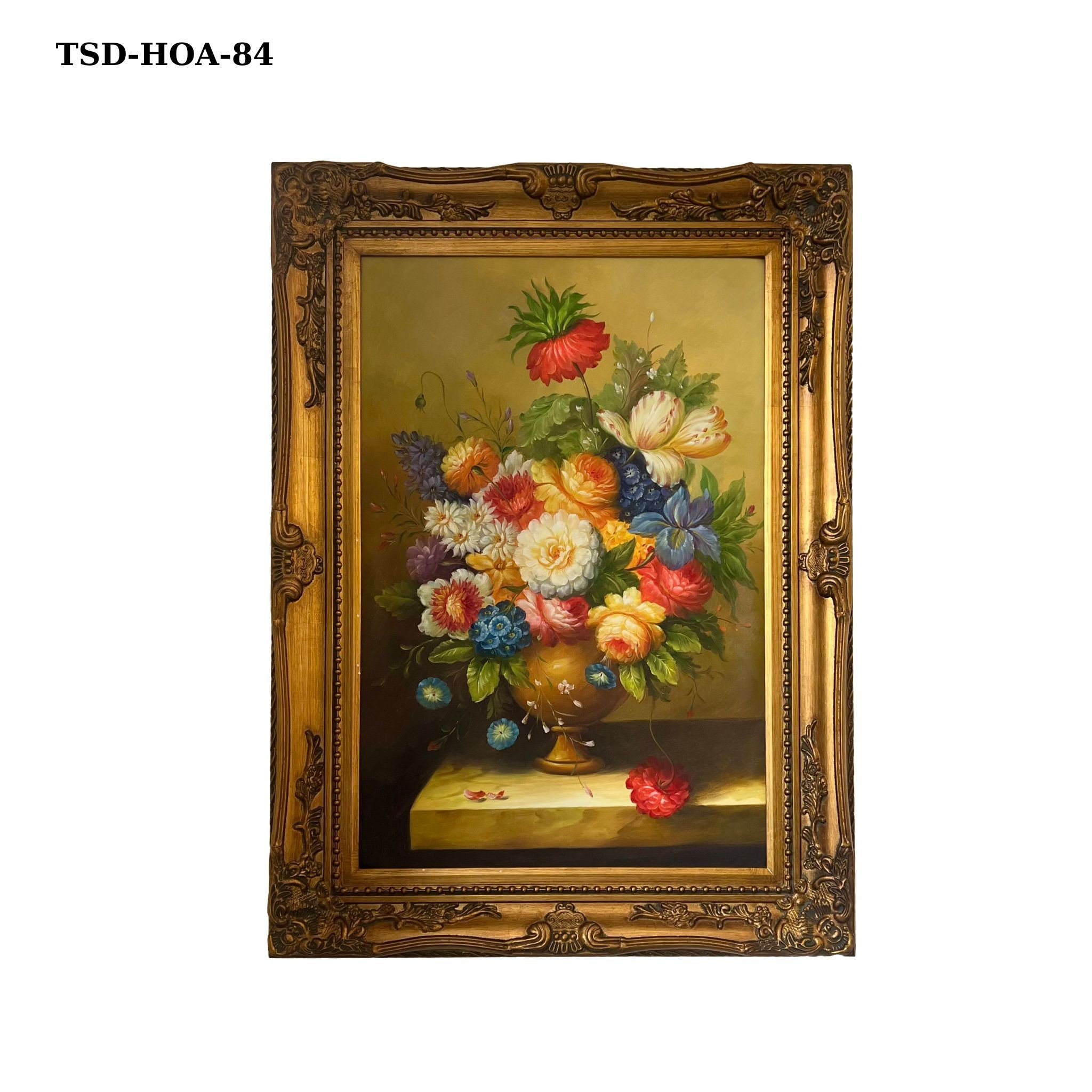 Tranh sơn dầu họa tiết Hoa Mẫu Đơn TSD-HOA-84