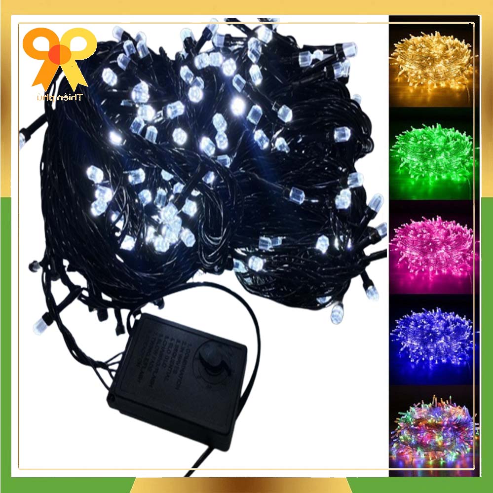 Dây đèn LED trang trí nháy chớp 50m / 100m, nhiều màu lắp cây, nhà, sân vườn