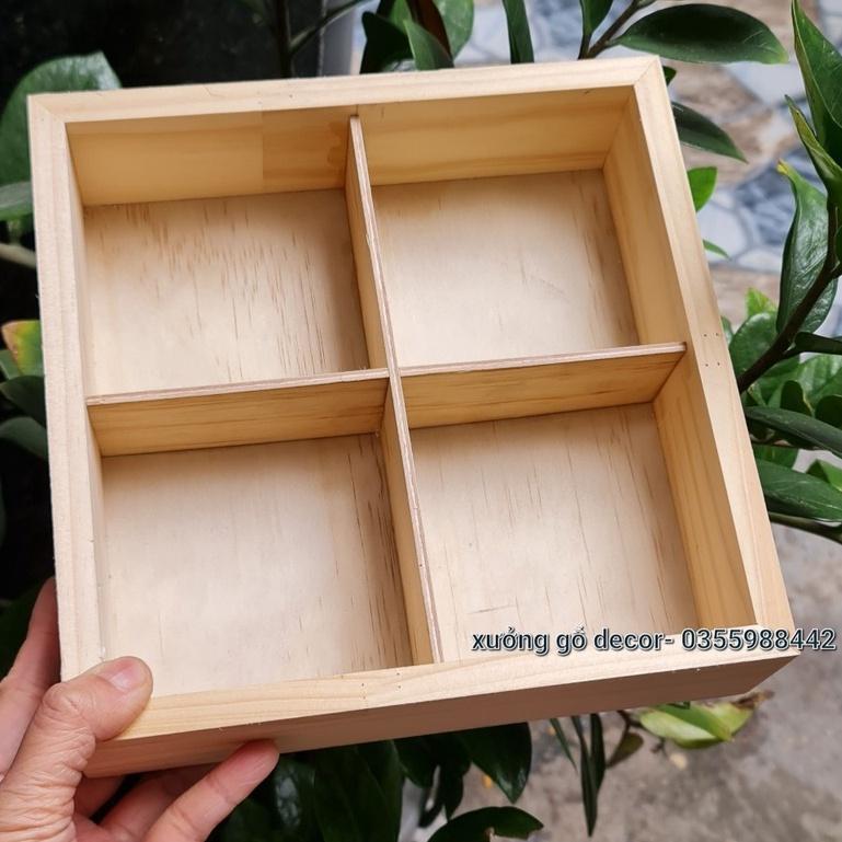 Khay Gỗ Đựng Đồ Đa Năng, Khay Gỗ Chia Ngăn Đựng Đồ- Wooden Tray