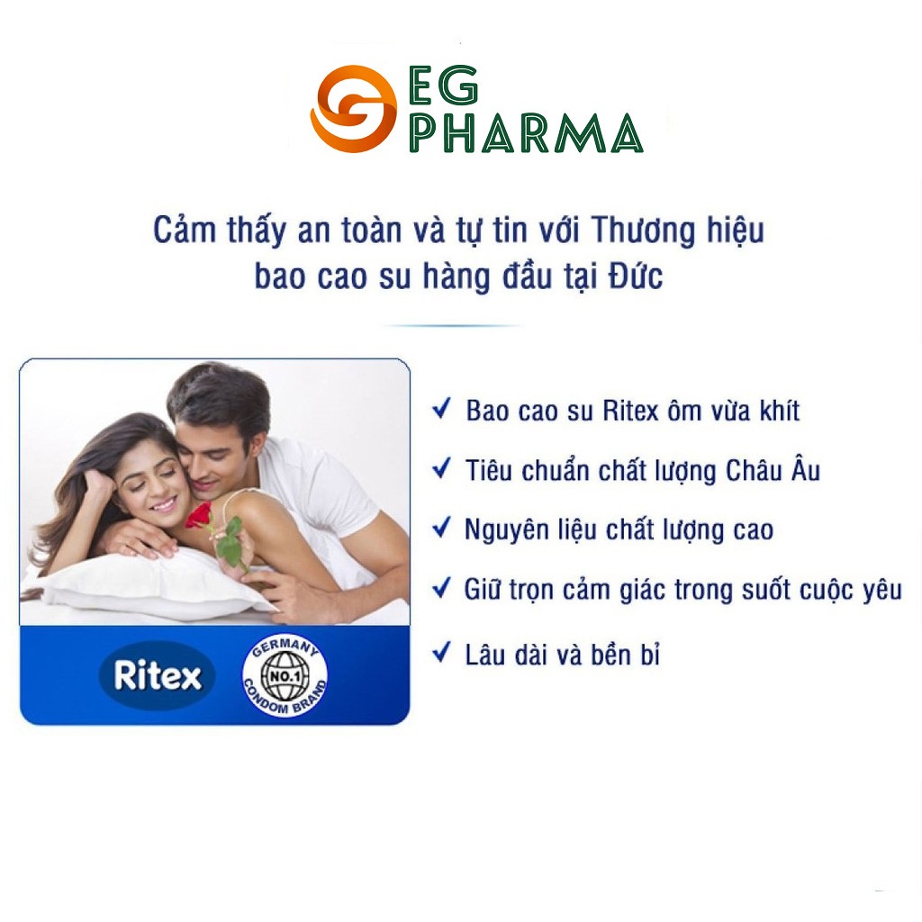 Bao cao su Ritex Lust gân &amp; gai - Hộp 8 chiếc- RL002