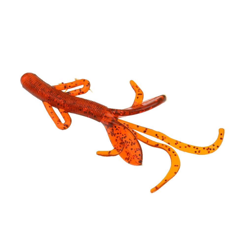 3xSoft Fishing Bait Lifelike Fishing Lure Soft Worm Simulation Bait Lure red