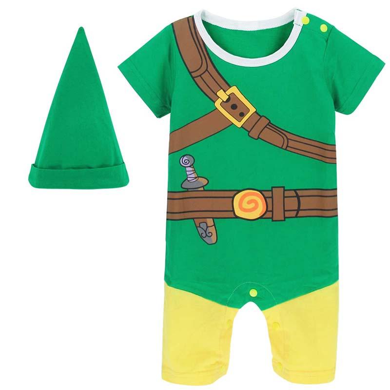 Bé Bé Trai Zelda Halloween Áo Liền Quần Trang Phục Sơ Sinh Trang Phục Jumpsuit Sơ Sinh Đảng Cosplay Quần Áo Có Nón