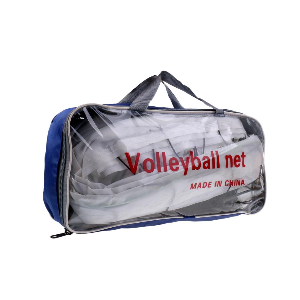 Official Size Volleyball Net Beach Indoor Outdoor Netting with Steel Cable