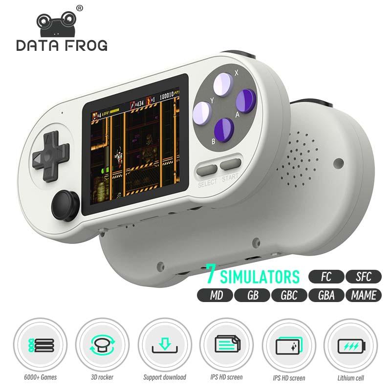 DATA FROG SF2000 Máy chơi game cầm tay di động Máy chơi game cổ điển 3 inch Tích hợp 6000 trò chơi Trò chơi điện tử mini cổ điển dành cho trẻ em