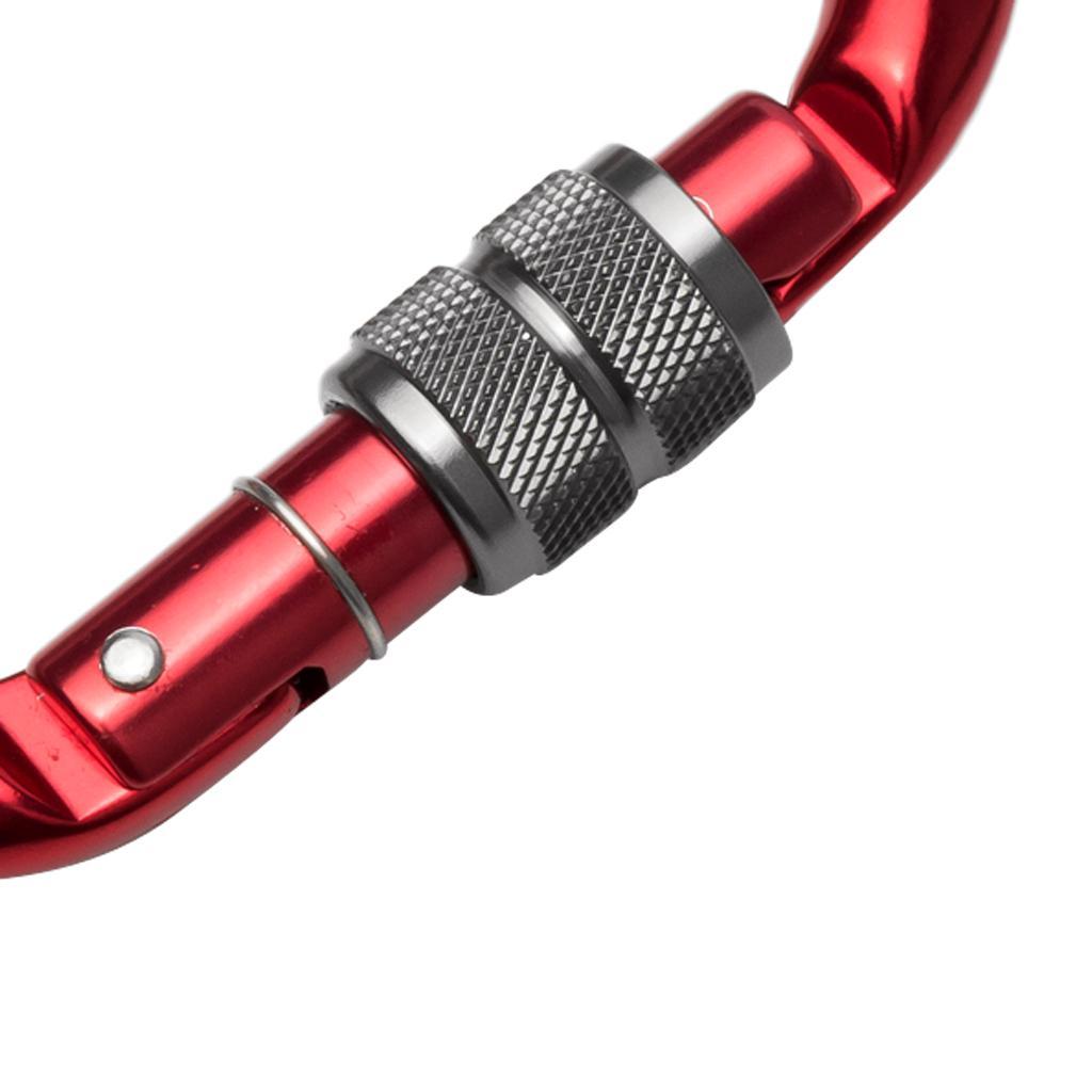 5 Pieces 25KN Aluminum Climbing Carabiner Screwgate D Type