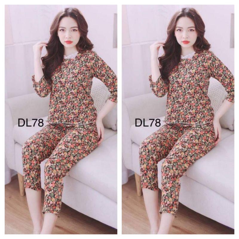 Quần áo mặc nhà cổ nhún xinh 5 màu ảnh thật