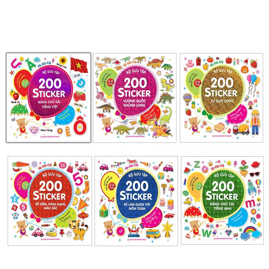 Sách - Combo 6 bộ 200 sticker  Kèm Quà tặng