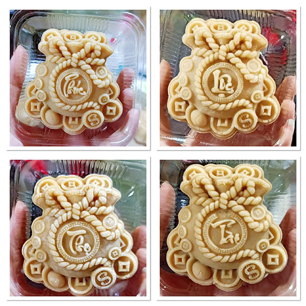 Bộ Khuôn Nén Lò Xo Trung Thu 150-180Gr Bộ Khuôn Nén Lò Xo Trung Thu 150-180Gr Túi Vàng 4 Mặt Phúc Lộc Thọ Tài