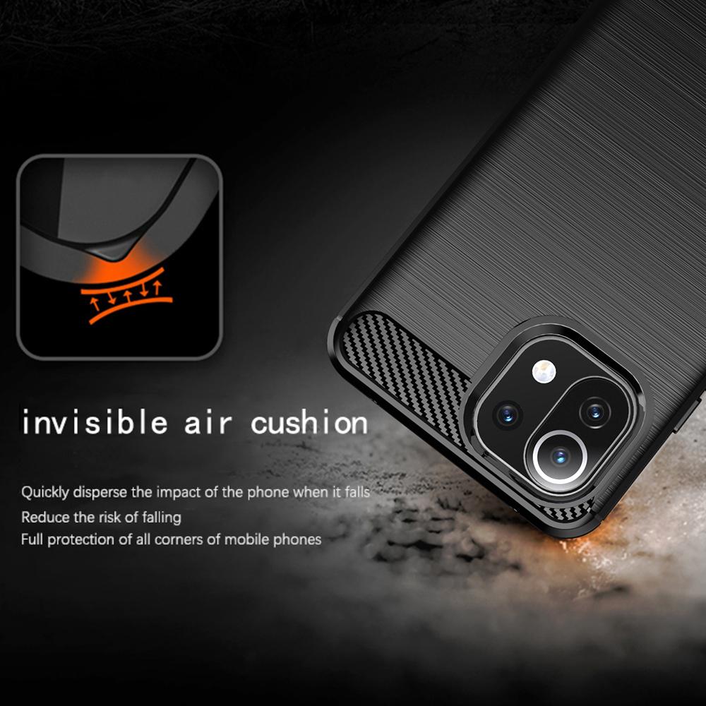 Ốp lưng dành cho Xiaomi Mi 11 Lite 5G NE ốp silicone mềm Carbone phay xước chống sốc chống vân tay