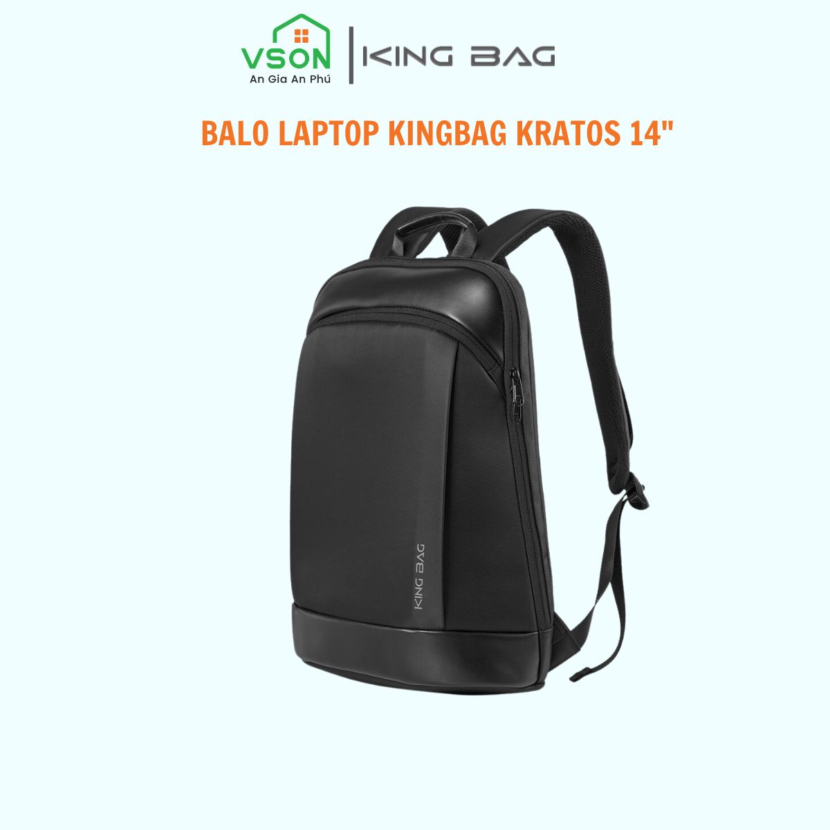 Balo laptop KINGBAG KRATOS 15” thời trang, mỏng nhẹ, bảo vệ CỘT SỐNG, trượt nước, ngăn chống trộm - Hàng chính hãng