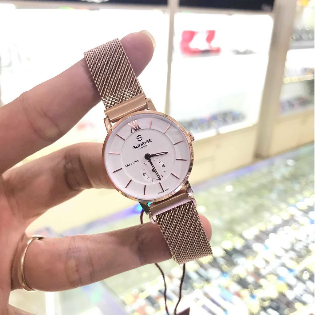 Đồng hồ nữ SUNRISE 2237SB H full hộp chính hãng, kính Sapphire chống xước, chống nướ