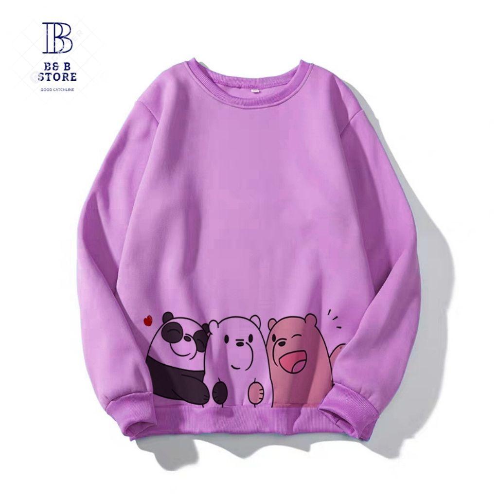 ÁO SWEATER IN BA CON GẤU ÔM NHAU CỰC ĐẸP