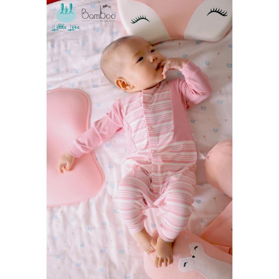 Body dài tay petit Little love họa tiết kẻ