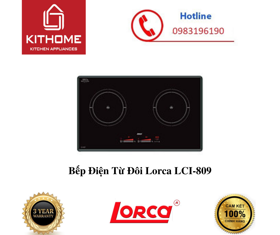 Bếp Điện Từ Đôi Lorca LCI-809 - Hàng chính hãng