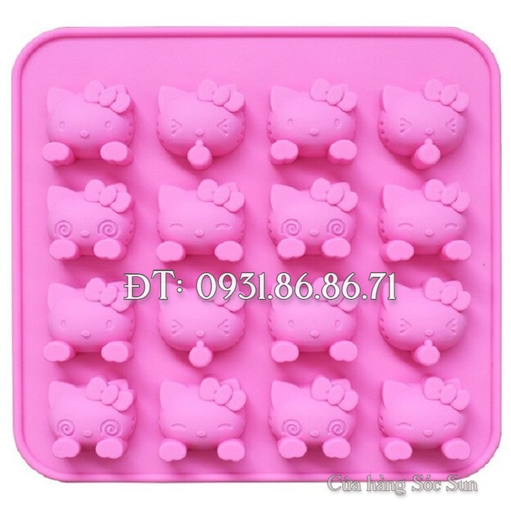 Khuôn silicon 16 mèo Kitty - Mã số 1231