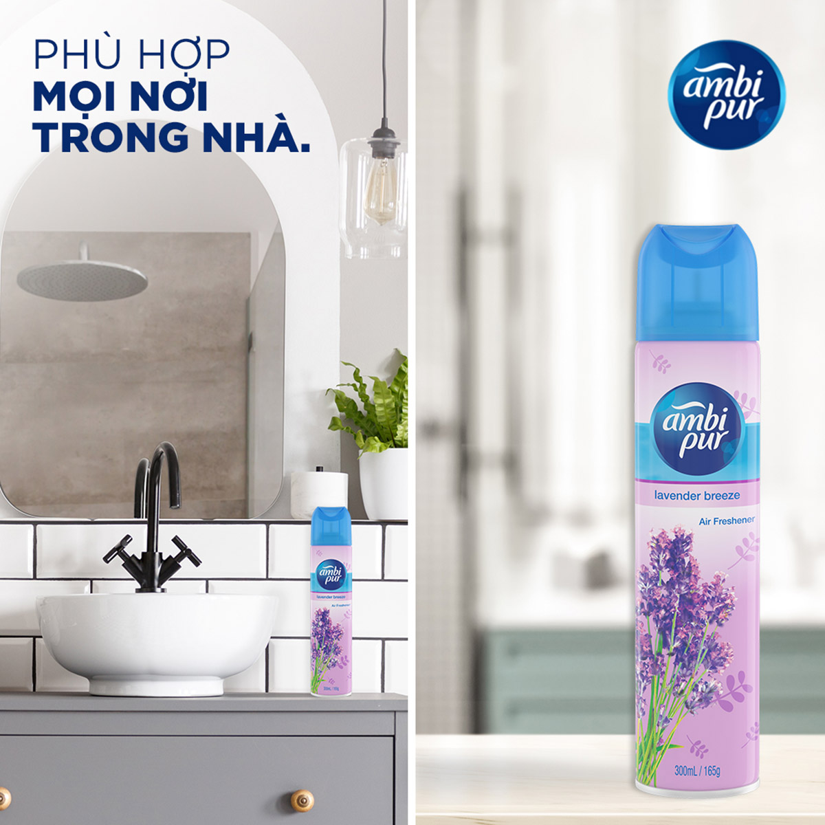 Xịt Thơm Phòng AMBIPUR Aerosol Chai 300 ML - Hương Hoa Tươi Mát