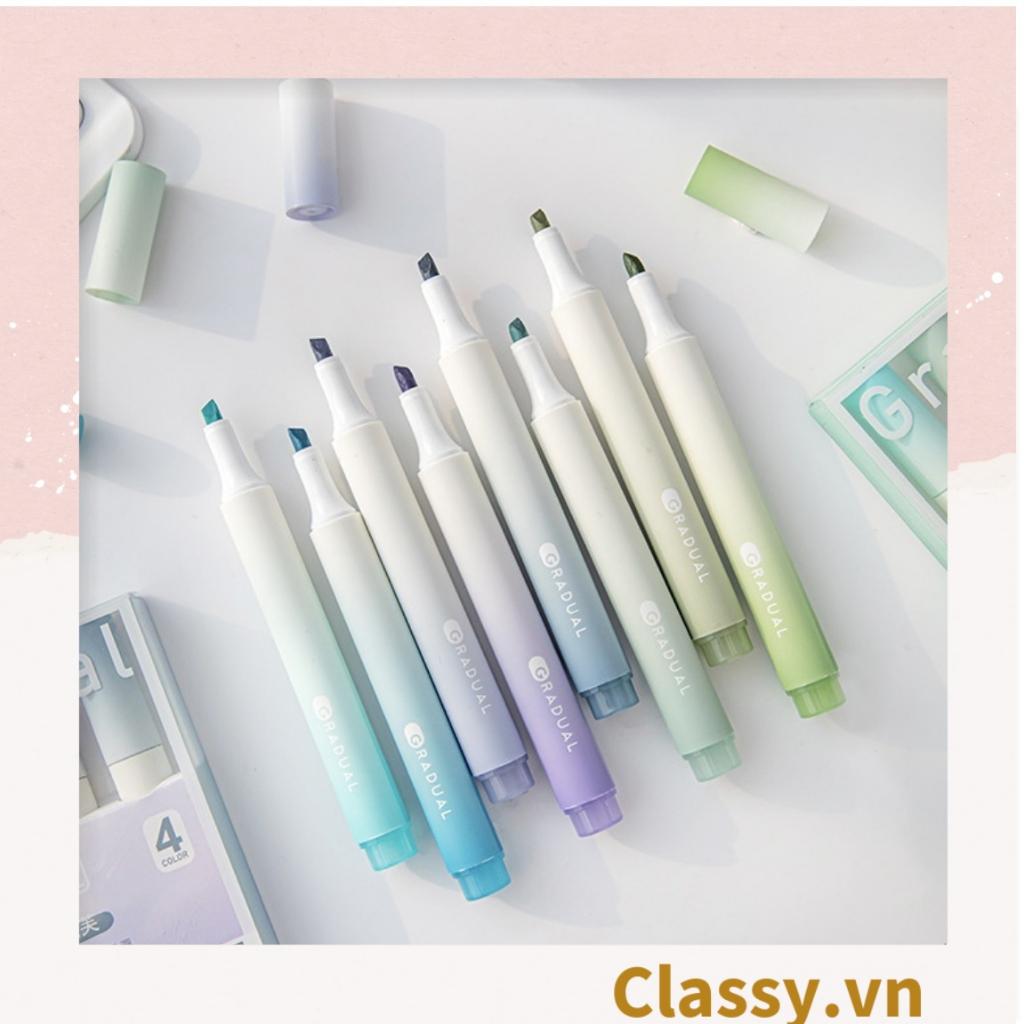 Hộp 4 bút highlight, Classy bút dạ quang, bút đánh dấu màu Gradient tiện lợi PK1536