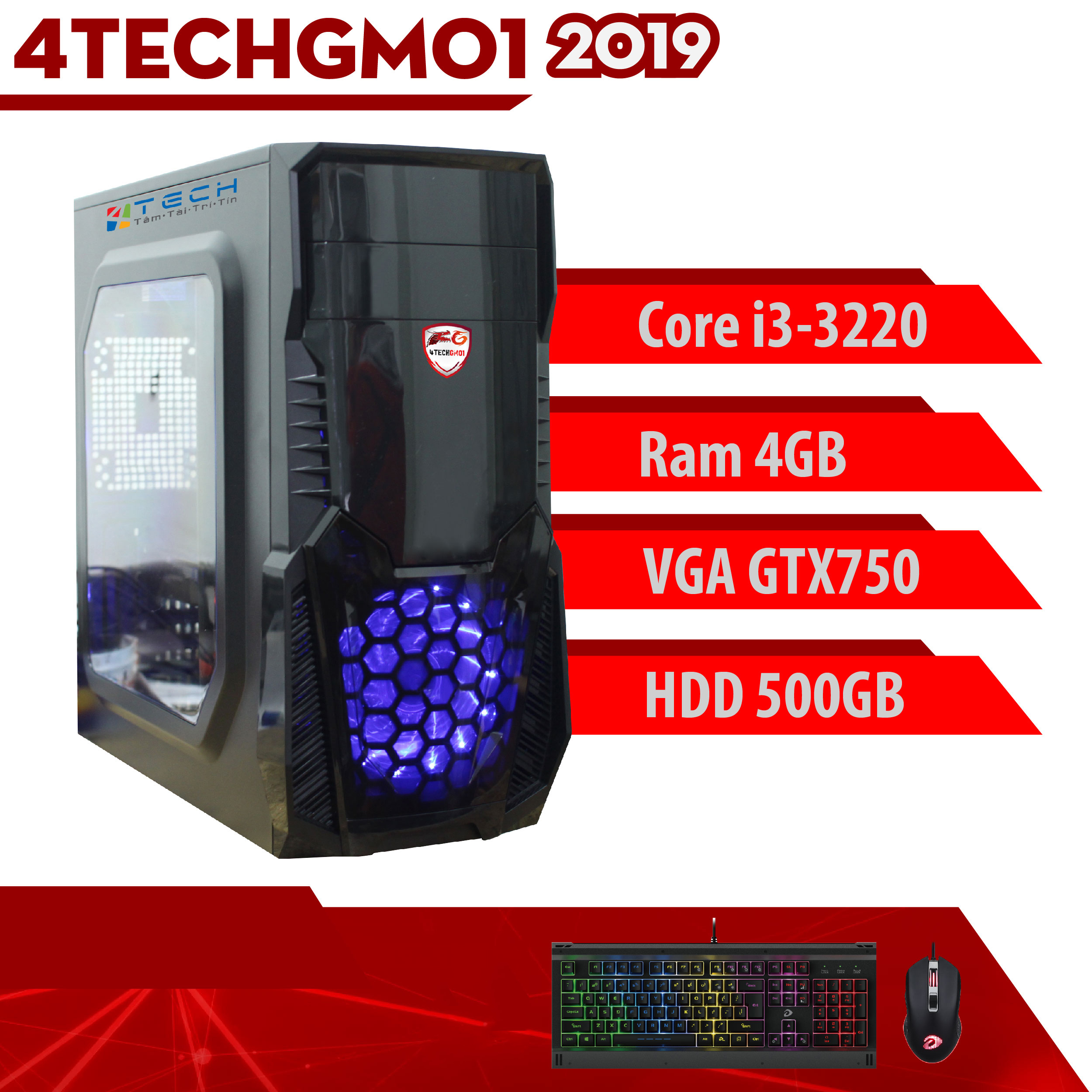 Bộ Máy Tính Chơi Game 4TechGM-2019 &amp; Màn- Hàng Chính Hãng.