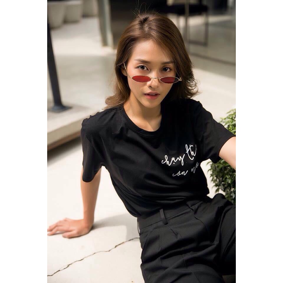 Kính râm thời trang Ulzzang oval tin hin vàng